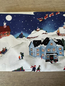 Vintage Christmas Village Backing and Binding