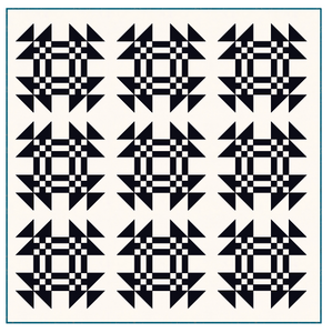 Black and White Gables Quilt Kit-Square Throw